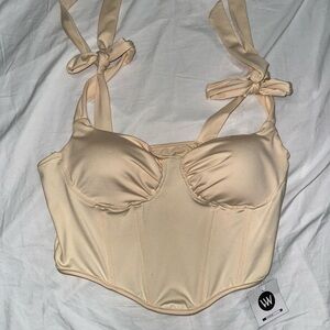 Cream crop top corset